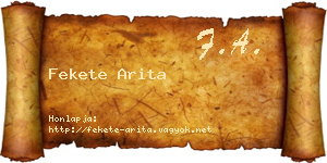Fekete Arita névjegykártya